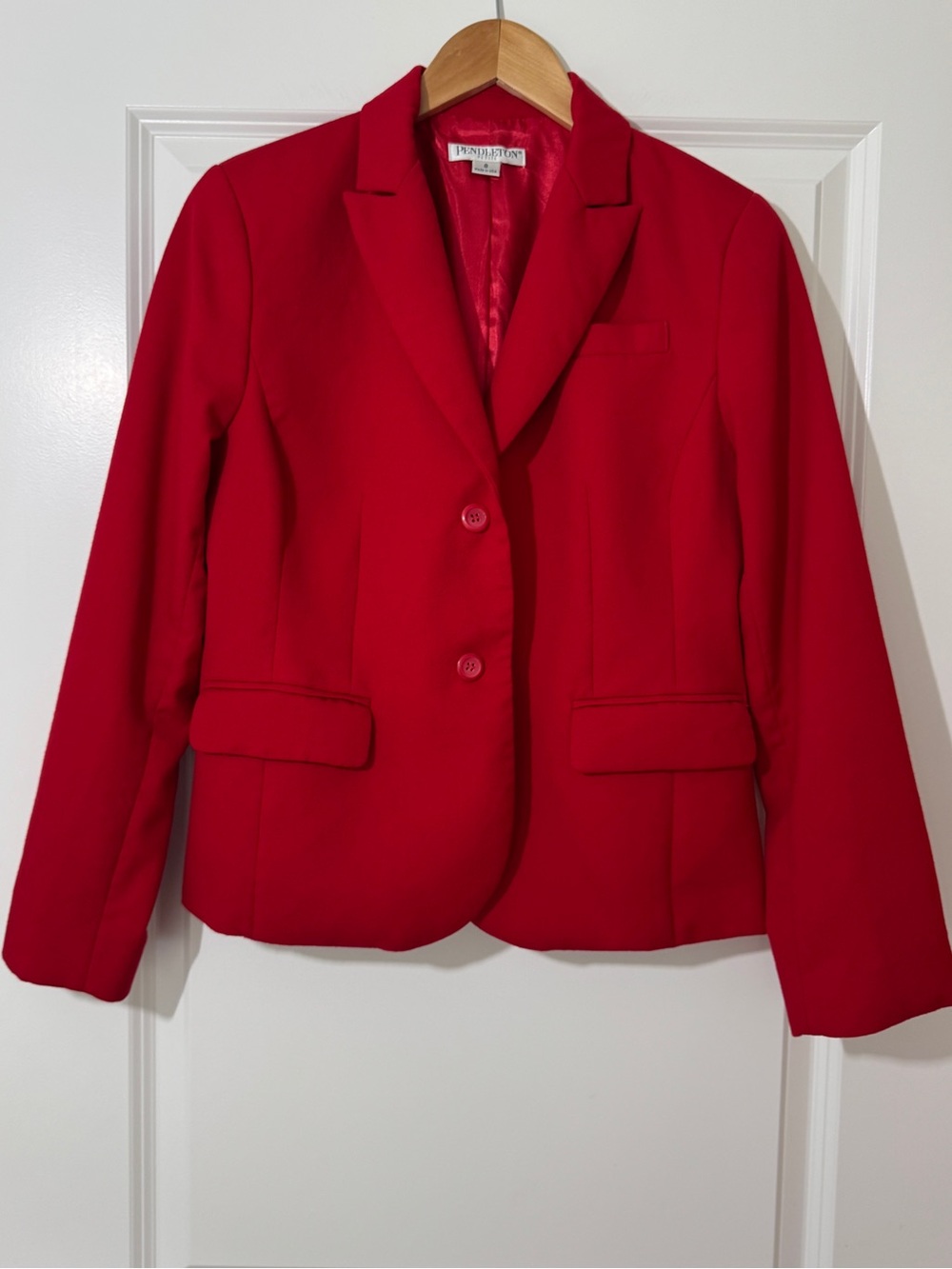 Women’s Vintage Pendleton Red Tailored Blazer Jacket - 100% wool
